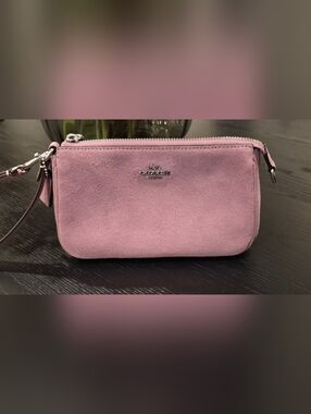 Coach Suede Lavender Nolita 19 & Heart Charm